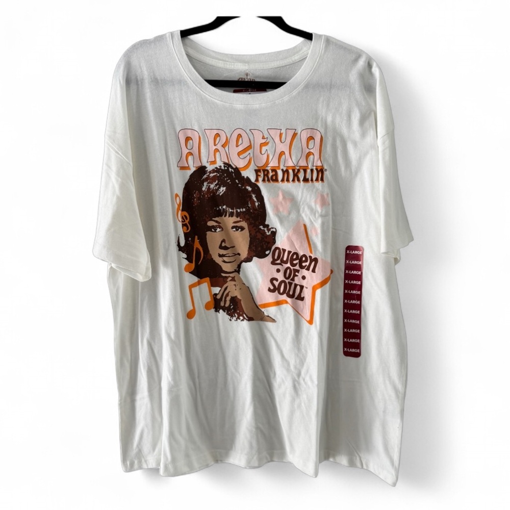 Aretha Franklin White Graphic Tee Women’s Size XL